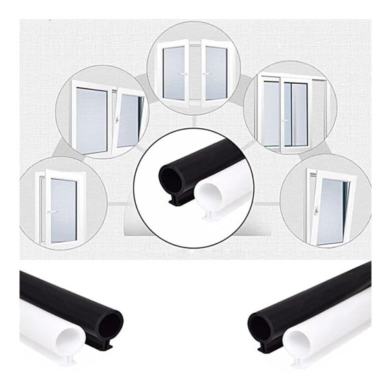 Fensterdichtungen 10m - Effektives O-Typ Dichtungsband für Fenster Türen Balkone Oberlichter und Kunststofffenster (Schwarz-10mm