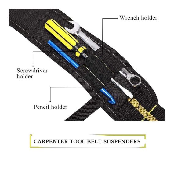 Verstellbarer Werkzeuggürtel mit Taschen für Elektriker Zimmerer Tischler - Strapazierfähiger Hammerhalter Nageltasche und Messertasche für Handwerker