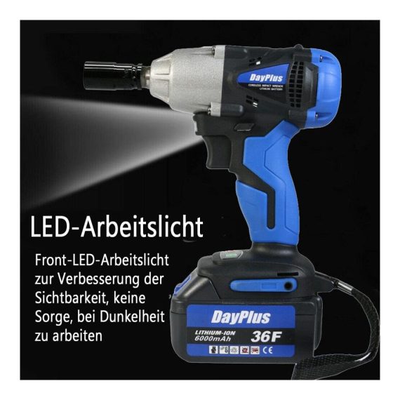 Akku Schlagschrauber 1/2 Zoll - 18V 6.0Ah Akku 420 Nm Drehmoment 2-Gang Vorwärts & Rückwärts LED - Reifenwechsel leicht gemacht