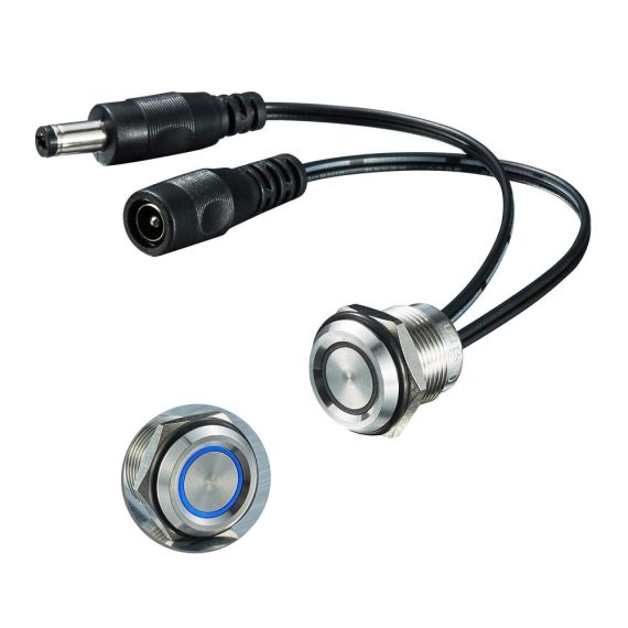 Dimmschalter mit Speicherfunktion und blauer LED DC12V/24V für 16mm Montageloch Silber segmentiert (1er Pack) - Onsinn Dimmschalter