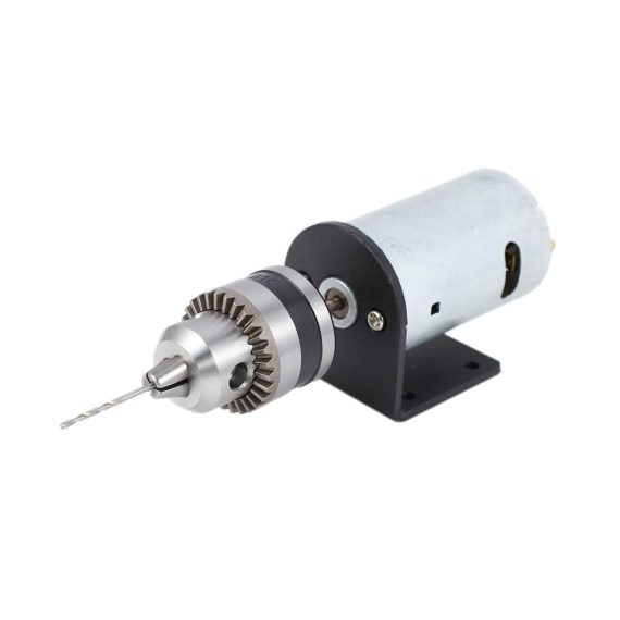 DC 12-36V Miniatur Handbohrfutter und Halterung mit Dreh-555 Motor - Kompaktes Bohrfutter-Set für präzise Arbeiten