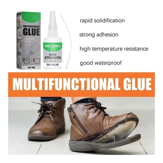 Jue-Fish Welding High-Strength Oily Glue - 50g Universal Super Glue Gel for Instant Bonding Strong Adhesion and Long-Lasting Repairs on Metal Plastic Wood Ceramics Leather - Ideal for Quick Fixes (4-Pack