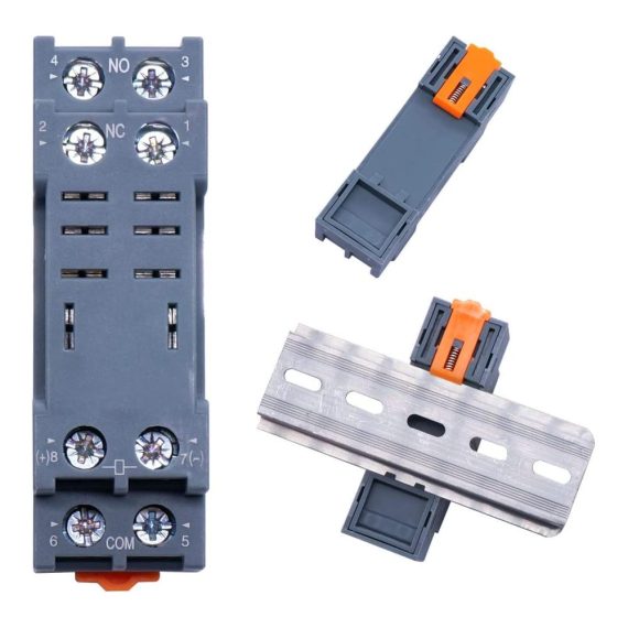 12V DC Relais mit LED 8 Pins 10A Schaltleistung hochwertige Basis DPDT 2NO 2NC auf DIN Schiene