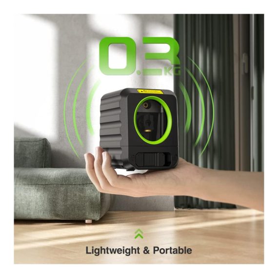 Grüner Kreuzlinien-Laser B011G für präzises Nivellieren – Ideal für Bildaufhängen und DIY-Anwendungen – Inklusive Batterie & Zubehör