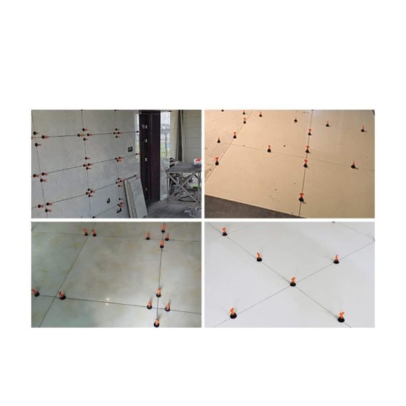 Fliesenkeile Profi-Set mit 100-teiligem Nivellierungssystem 200-teiligen 2mm Abstandshaltern austauschbarem Pin und Spezialschlüssel für mühelose Fliesenverlegung