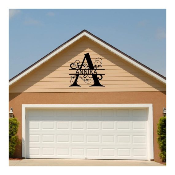Personalisiertes Metall-Türschild mit Familiennamen Monogramm & Alphabet-Deko