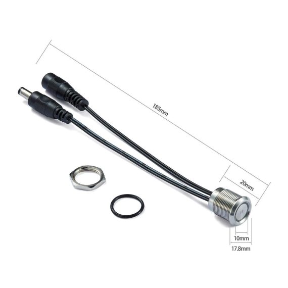 Dimmschalter mit Speicherfunktion und blauer LED DC12V/24V für 16mm Montageloch Silber segmentiert (1er Pack) - Onsinn Dimmschalter