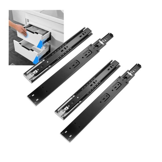Schubladenauszüge 12” (300mm) - Premium Kugelauszüge mit Push to Open Softclose und Vollauszug - Tragkraft 45kg - Schubladenschienen für hochwertige Schubladen - Kugellager Schienensystem für Teilauszug - 2 Paare im Set