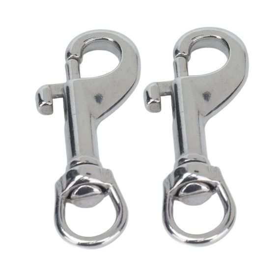 Edelstahl Karabinerhaken 2 Stück - Bolzenhaken mit Drehgelenk und hoher Tragfähigkeit - Ideal für Hundehalsbänder Fahnenmasten und Planenabdeckungen (65 mm