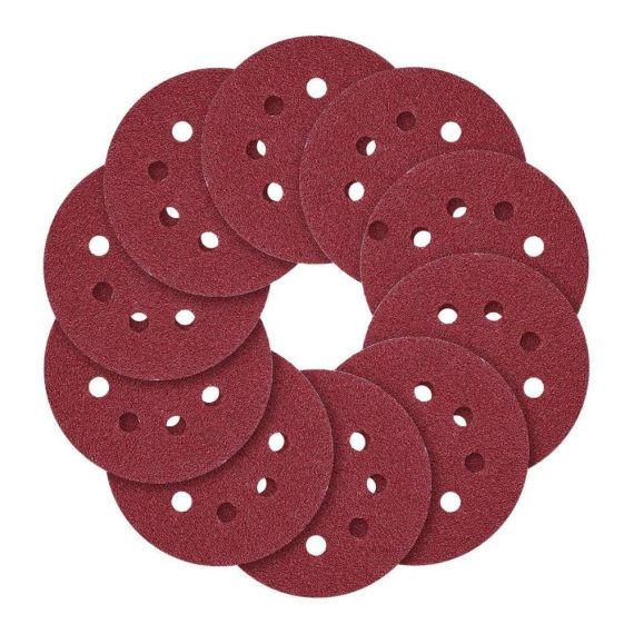125mm Exzenterschleifer Schleifpapier Set - 100 Stück mit Klettverschluss 8-Loch Pads Körnungen 60 80 120 180 240 - Hochwertige Schleifscheiben für effizientes Schleifen