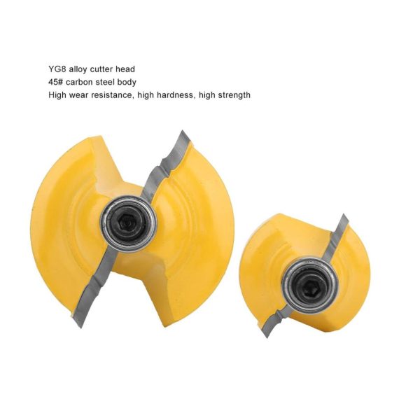 8mm Schaft-Handlauf-Fräser-Set (2 Stück) - Premium Legierungs-Holzbearbeitungs-Fräser für präzise Kantenbearbeitung & Aushöhlung | Router-Tisch & Schranktür Kantenwerkzeug