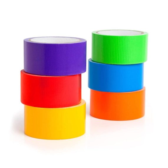Panzertape Panzerband Premium-Farbband Set - 6 Klebebandrollen (50 mm x 137 m x 83 mm) in Blau Lila Gelb Orange Grün Rot - Hochwertiges Reparaturband für vielseitige Anwendungen