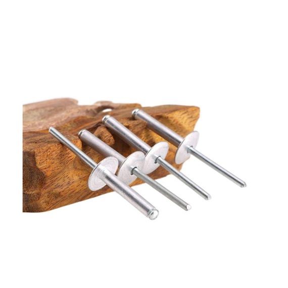 Aluminium Blindnieten-Set Schwarze Popnieten 32/4/5 mm großer Flansch selbststeckende Hohlblindnieten mit großem Kappenblatt - Weiß M4 (30 Stück) 8 mm