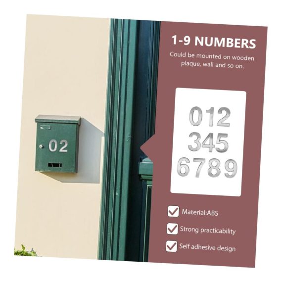 Digitale Hausnummern - 10er Set für Haustüren Büros Hotels - Selbstklebendes Türschild aus Holz - Moderne Wohnungsnummern und Bürotürschilder