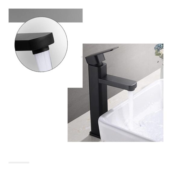 360° drehbare Einloch-Waschtischarmatur Touch-On-Wasserhahn mit ausziehbarer Brause Kupfer-Mischbatterie für heißes und kaltes Wasser – Mattes Design