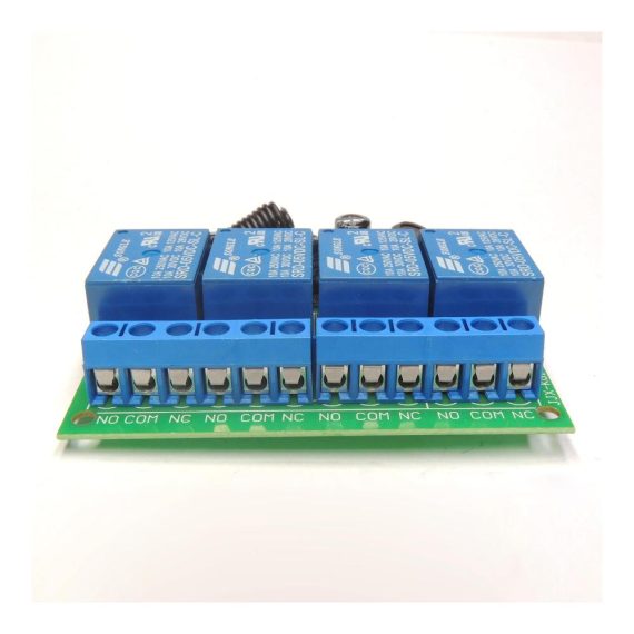 Garagentor-Zubehör 4-Kanal Funk-Fernbedienungsschalter Set mit 2 Sendern - DC 12V 24V 433Mhz Relais-Empfänger für Licht Motor Markise (10A DC 6-30V