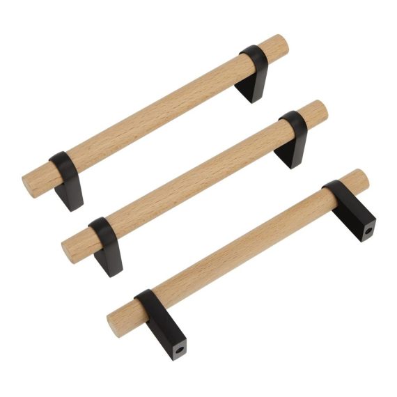 3er-Set Moderne Massivholz Schrankgriffe - Luluxing Holzknäufe für Küche & Kleiderschrank