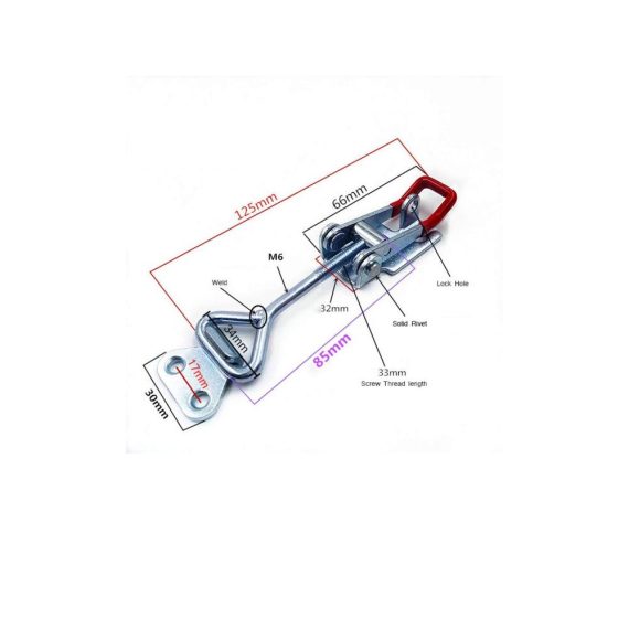 Kniehebelspanner Wohlstand 5 Pcs Metall Hebelverschluss für Kisten Kapappenschlösser Haltekapazität 184KG Toggle-Latch mit Verriegelung für sicheres Verschließen