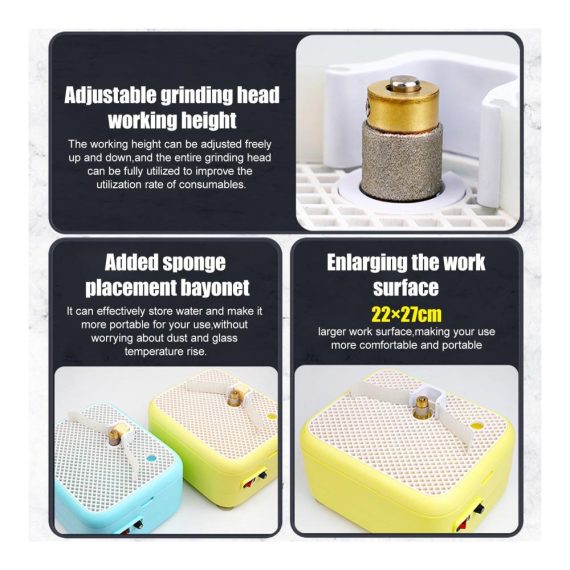 Buntglas-Set Tragbares Mini-Glasschleifer-Kit mit Schild Elektrischem Lötkolben und Glaszange - Profi-Werkzeugschnitt (Gelb