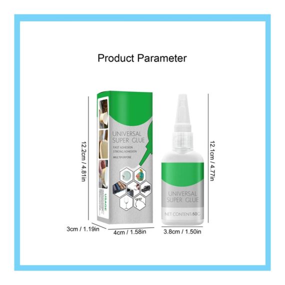 Mighty Instant Glue High-Strength Welding for Resin Ceramic Metal and Glass - 2Pcs Universal Super Glue Strong Plastic Adhesive for All Purposes Ideal for Oily Surfaces