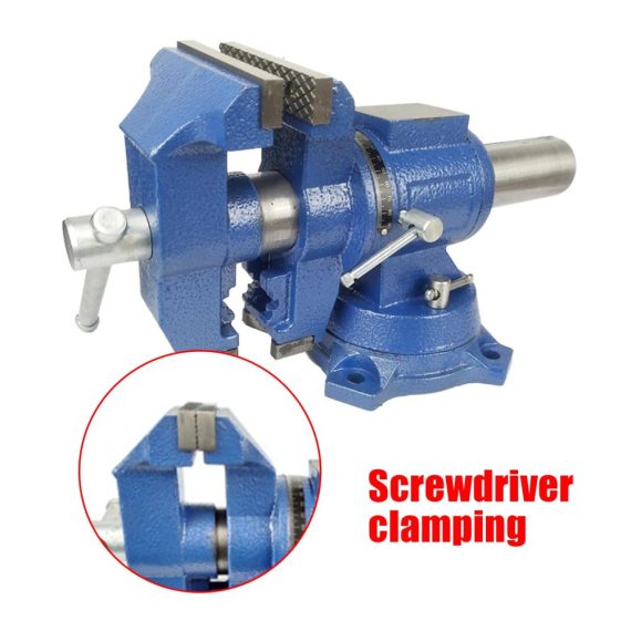 5 Zoll Profi Schraubstock aus Gusseisen - 360° Drehung 125mm Öffnungsgröße für Flachschleifmaschinen Fräsmaschinen Erodier- und WEDM-Maschinen (Blau) - Top-Qualität für präzise Arbeiten