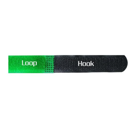 10er Pack Kabelbinder 2 cm x 30 cm Nylon mit umgekehrter Schnalle magischer Hakenschleifen-Verschluss grün selbstklebende Linie