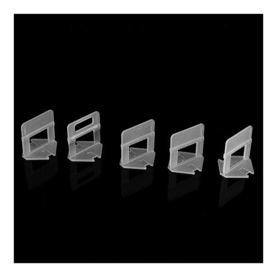 100er Set Kunststoff Nivellierclips für Keramikfliesen - 2mm Abstandshalter und Einweg-Fliesenwerkzeug zur Ausgleichsmassen-Installation an Boden und Wand
