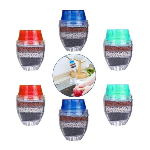 Wasserhahn Aufsätze 6er Set – Aktivkohlefilter für Mini Wasserhähne mit Runddesign – Effektiver Hahn Wasserfilter für die Küche – Home Coconut Aktivkohle Technologie – Wasserreinigung leicht gemacht