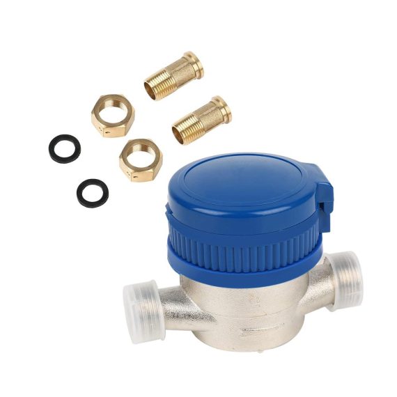 Feuchtigkeitsmessgeräte Kalt Wasserzähler 15mm - Garten & Haushalt Zapfhahnzähler mit Armaturen und Schutzabdeckung - Mindestablesung 0.0001 für präzise Wasserüberwachung im Familienbereich