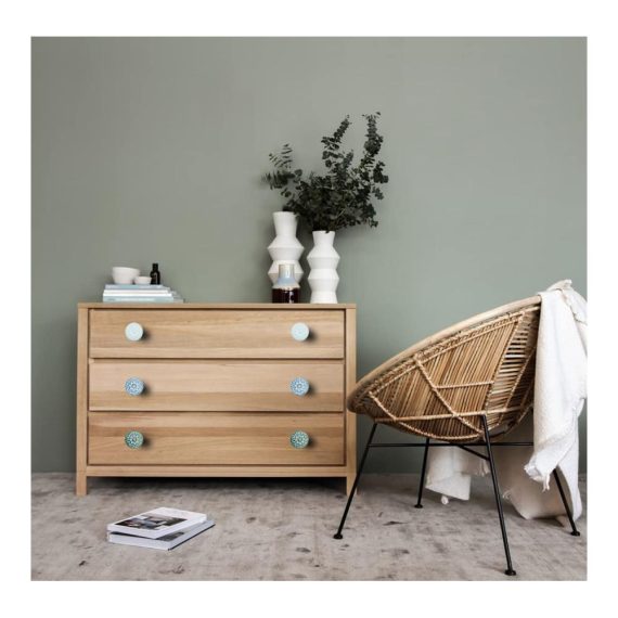 15er Set Bunte Keramikknöpfe - Vintage Möbelknöpfe für Küche und Schrank - Blumendesign Türknöpfe für Kommode Schubladen und Garderobe