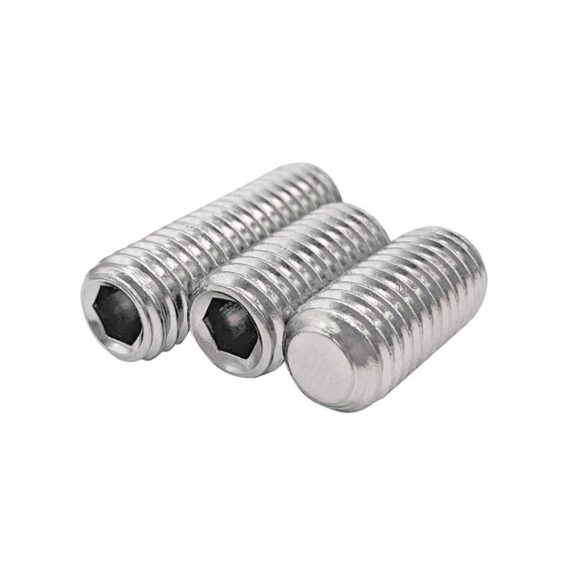 Madenschrauben DIN 913 Edelstahl-Set flacher Innensechskantkopf M2-M12 kopflose Schraube - 50 Stück (2mm M6