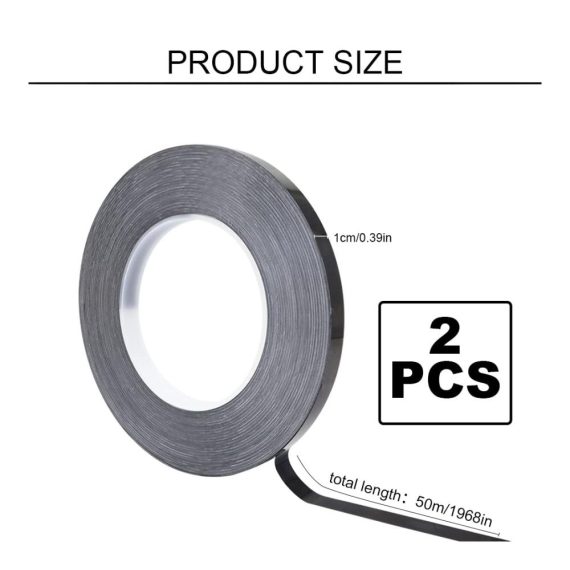 Malerkrepp 2 Rollen 10mm x 50m - Selbstklebendes und wasserdichtes Dichtungsband für Keramikfliesen Zierleisten und Schönheitsnähte in Decken Wände Türen - Hochwertiges Metallisiertes Polyester Mylar Folienband für präzise Ziernähte (Blau