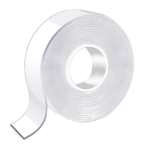 Doppelseitiges Klebeband 3m - Extra Stark Transparent (2 mm dick) - Waschbar Ablösbar Spurloses Nano Tape für Foto Teppich Holz Metall - Büro & Küche