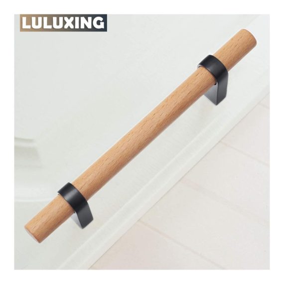 3er-Set Moderne Massivholz Schrankgriffe - Luluxing Holzknäufe für Küche & Kleiderschrank