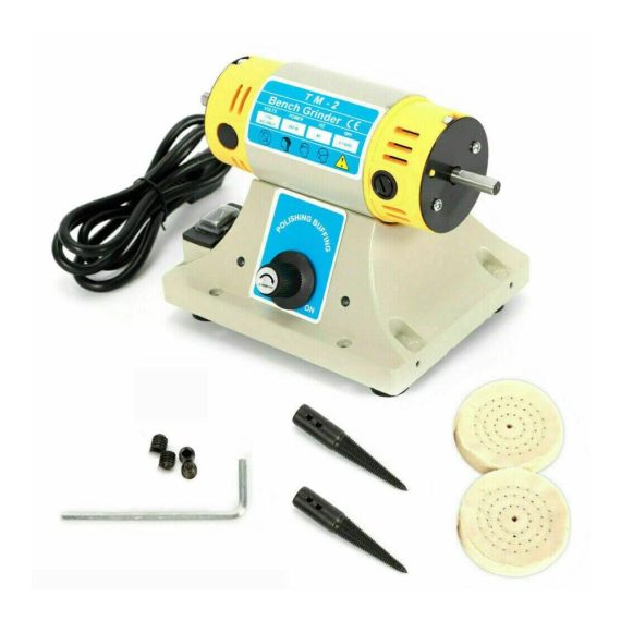 Elektrische Poliermaschine 320W - Hochleistungs Mini Doppelschleifer mit Doppelkopf einstellbare Geschwindigkeit 800-10000 U/min Elektrische Schleifmaschine und Bench Grinder für präzises Polieren