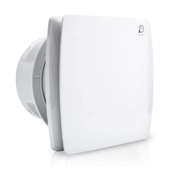 Leiser Feuchtigkeitssensor Badlüfter mit Timer und Rückstauklappe - Perfekt für Wohnraum Badezimmer und Küche (100mm weiß