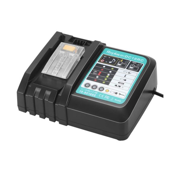 Schnellladegerät für Makita 14.4V-18V BL1860 BL1850 BL1840 BL1830 Akkus - Kompatibel mit DC18RA DC18RC DC18RD DC18RF - Ersatz Ladegerät 3A DC18RA DC18RC