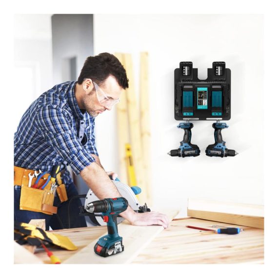 3er Wandhalterung für Makita Akkus & Ladegeräte | Stabil & Platzsparend für Werkstatt & Garage
