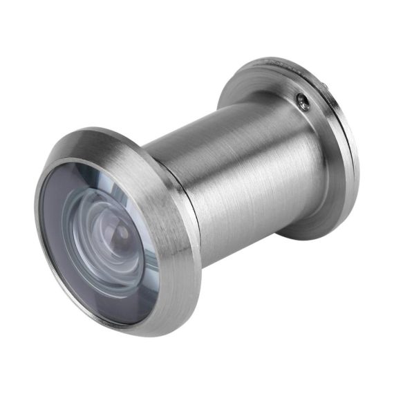 Türspion mit 220-Grad-Weitwinkel und Sichtschutzabdeckung – Home Security Guckloch für 35 mm bis 60 mm Türen Optisches Glas Silberfarben Gebürstet
