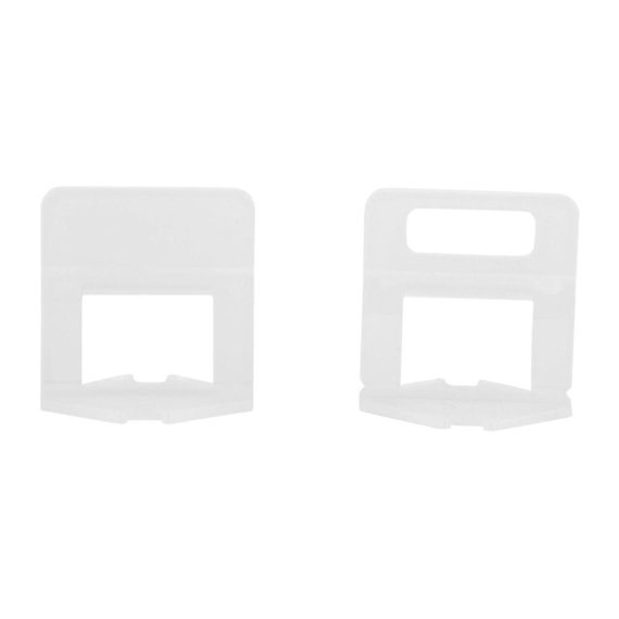 100er Set Kunststoff Nivellierclips für Keramikfliesen - 2mm Abstandshalter und Einweg-Fliesenwerkzeug zur Ausgleichsmassen-Installation an Boden und Wand