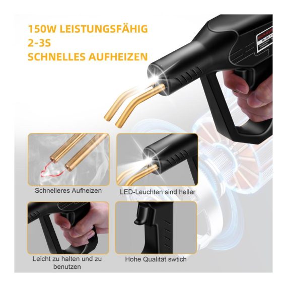 Plastikschweißgerät 150W - Reparaturset mit 821 Teilen für Kunststoffschweißen an Auto-Stoßstangen und -teilen