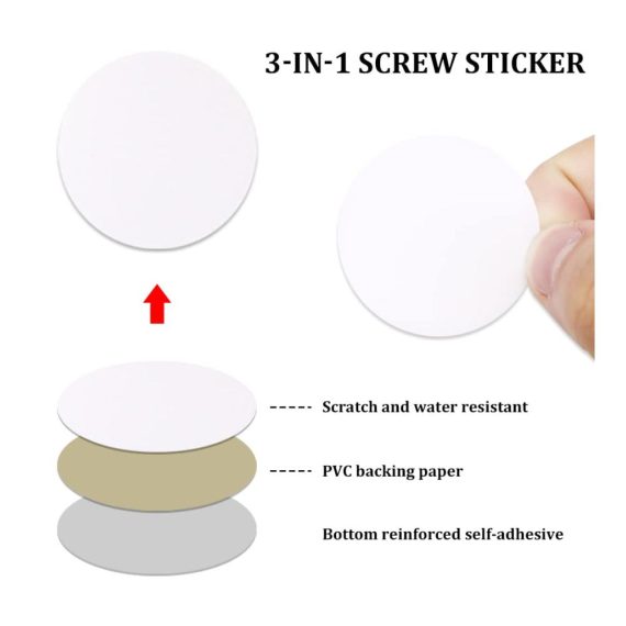 150 Stück 40mm Schraubenkappen | Selbstklebende Abdeckungen für Möbel | Weiß