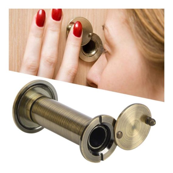 Türspion Diebstahlschutz - 220° Sichtwinkel Heavy Duty Privacy Cover Sicherheitstürspion für 55-90mm Türstärke in Branzefarbe