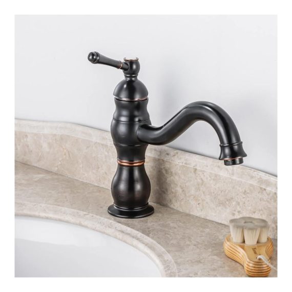 360° Schwenkbare Retro Schwarz Badarmatur - Touch-On-Wasserhahn aus Messing für Badezimmer