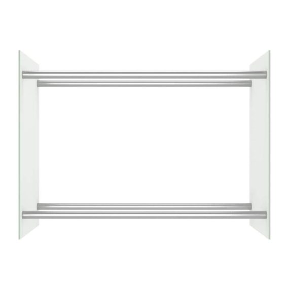 Holzkörbe Möbelset Kaminholzregal in Weiß mit Glas 80x35x60cm – Stilvolle Aufbewahrungslösung