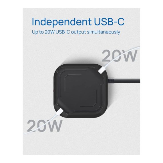 12-fach Steckdosenleiste mit Überspannungsschutz und 20W USB-C Ports - PD3.0 Unterstützung - 4 USB-A - 3680W/16A - Ideal für Zuhause & Büro