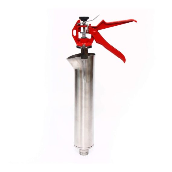 Edelstahl Fugenpistole für präzises Verfugen | Handmörtelpumpe 58x22 cm 2 Düsen inklusive