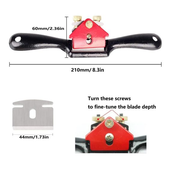 Premium 210 mm XPOOP Schweifhobel - Robuster Holzbearbeitungs-Hobel mit verstellbarer Schneidklinge inklusive 8 Ersatzklingen - Handhobel für präzises Handtrimmen und Hobeln - Perfektes Werkzeug für DIY-Projekte