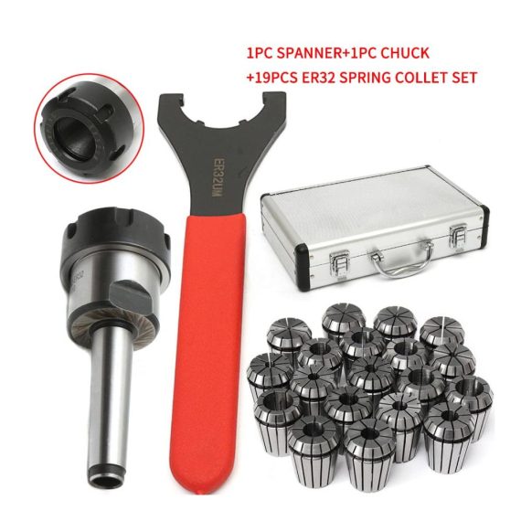 Spannzangen 21 Set MT2 ER32 M10 Präzisions-Spannzangenfutter mit Koffer – Spannbereich 1-20mm für präzises Arbeiten