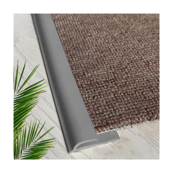 Selbstklebendes Teppichkantenband - Flexibles PVC Schneidbar Teppichumrandung für Fußmatten - Grau - 2000 cm - Ideal für Teppich-zu-Fliesen/Fliesen-zu-Teppich